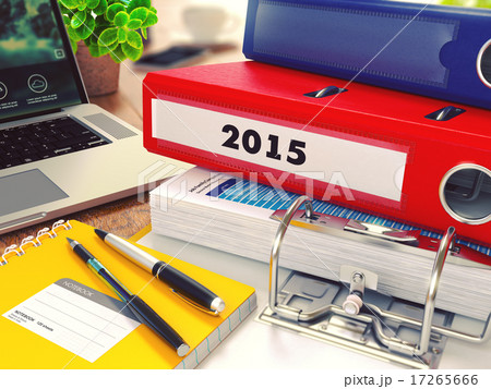2015 on Red Office Folder. Toned Image. 17265666