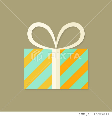 Striped Christmas Present Box Flat Icon Striped Christmas Present Box Flat Icon 17265831