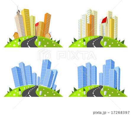 Vector Cities Skylines Set のイラスト素材