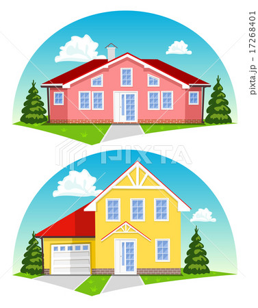 Colorful cartoon houses on white background 17268401