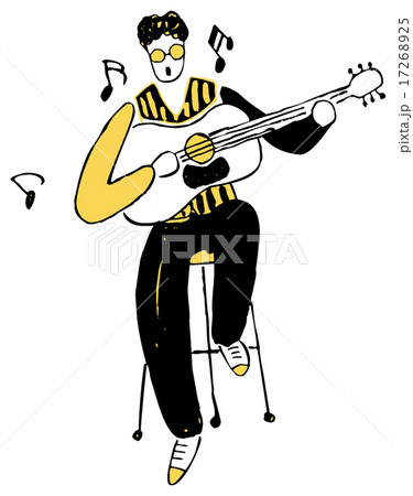ギター演奏のイラスト素材