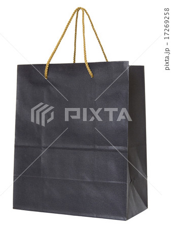black paper bag isolated on white 17269258