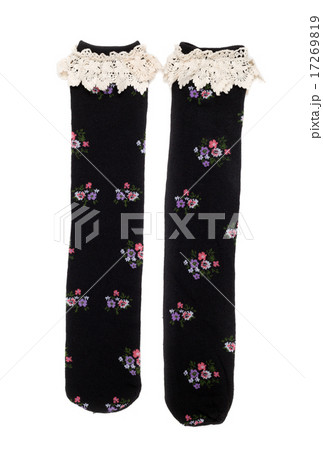 pair of female socks with lace. pair of female socks with lace. 17269819