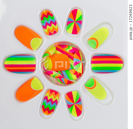 Plastic colored fake nails 17269823