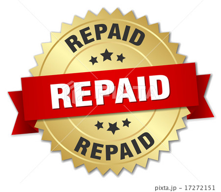 repaid 3d gold badge with red ribbon repaid 3d gold badge with red ribbon 17272151