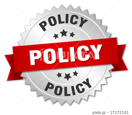 policy 3d silver badge with red ribbon 17272181