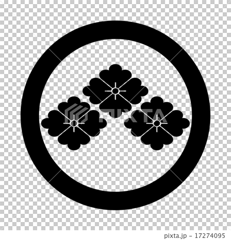丸に三盛花菱 17274095