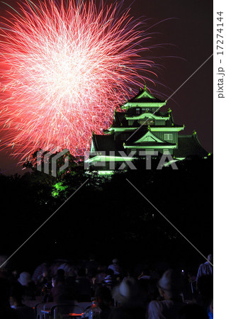 8月岡山 岡山城天守閣ライトアップと納涼花火大会 8月岡山 岡山城天守閣ライトアップと納涼花火大会 17274144