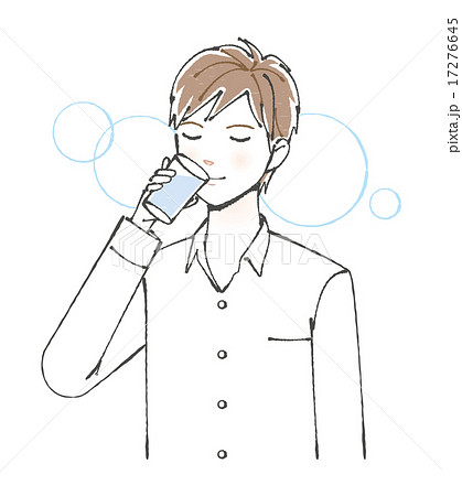 水を飲む男性イラスト 17276645