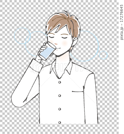 水を飲む男性イラスト 17276645