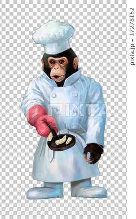 Cook chimpanzees cook bananas in a frying pan 17278152