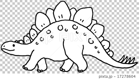 ステゴサウルス　モノクロ 17278604