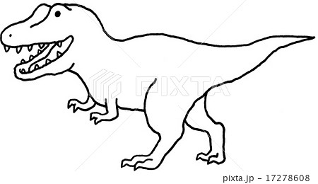 無料イラスト画像 上恐竜 イラスト 白黒