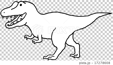 ティラノサウルス モノクロのイラスト素材 17278608 Pixta