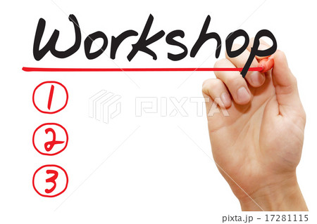 Hand writing Workshop List, business concept.. 17281115