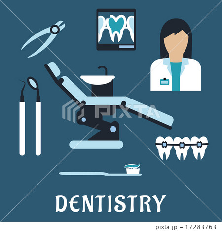 Dentist profession flat icons and symbols Dentist profession flat icons and symbols 17283763