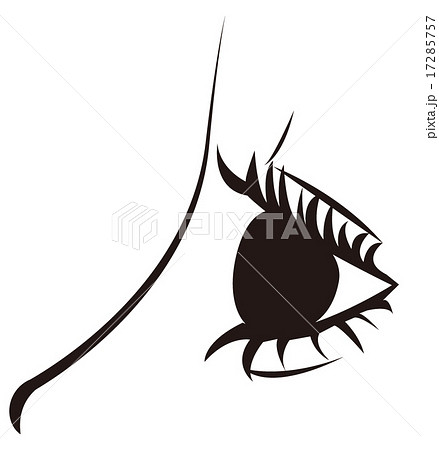 横顔の女性の目＿黒 17285757