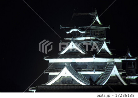 8月熊本 熊本城・天守閣ライトアップ 8月熊本 熊本城・天守閣ライトアップ 17286138