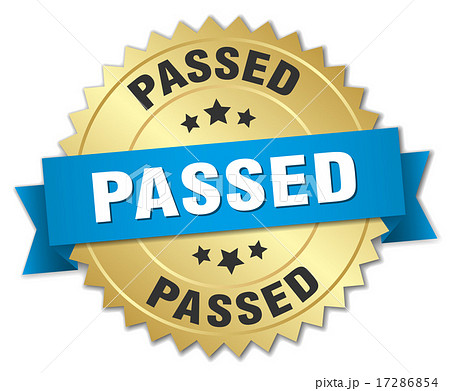 passed 3d gold badge with blue ribbon passed 3d gold badge with blue ribbon 17286854
