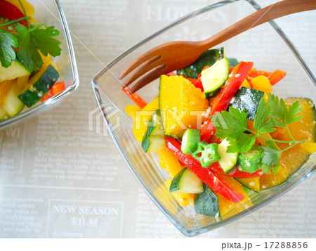 緑黄色野菜の塩麹サラダ　　（横位置ハイアングル） 17288856