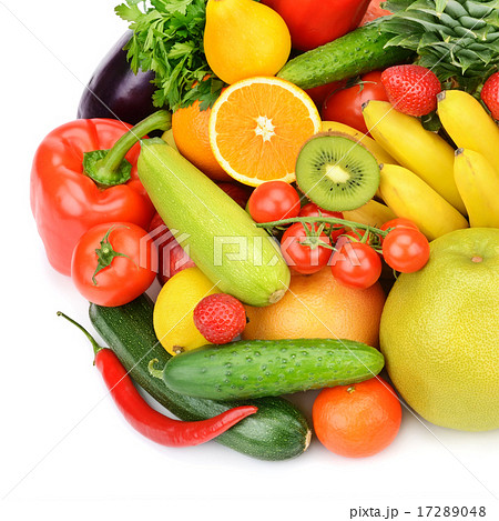 fruits and vegetables isolated on white background 17289048