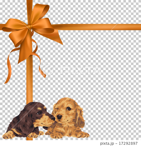 Cute dog and ribbon - Stock Illustration [17292897] - PIXTA