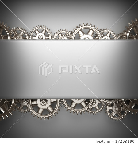 gray brushed metal background with gears 17293190