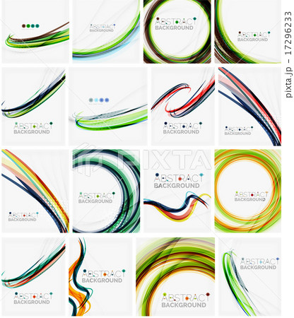 Set of abstract backgrounds. Circles, swirls and waves with copyspace for your message Set of abstract backgrounds. Circles, swirls and waves with copyspace for your message 17296233