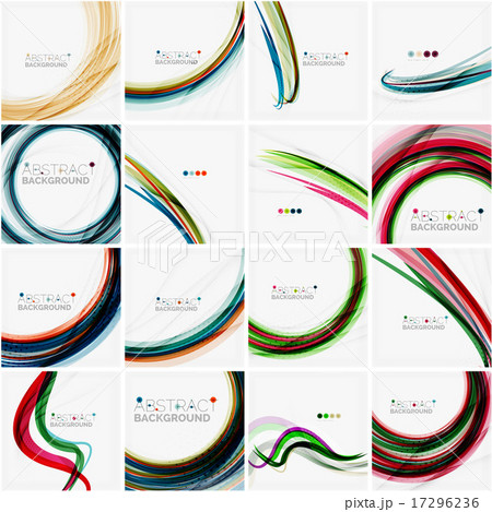Set of abstract backgrounds. Circles, swirls and waves with copyspace for your message 17296236