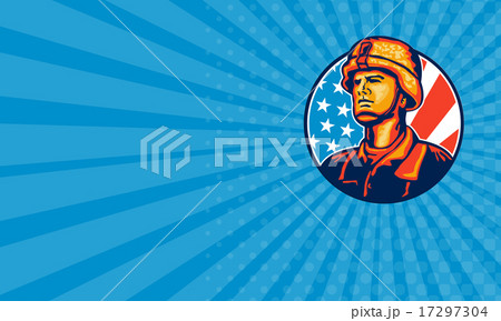Business card American Serviceman Soldier Flag     17297304
