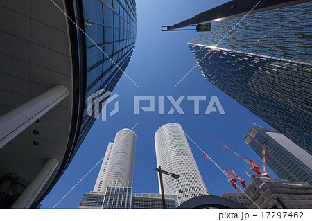 名古屋駅前の超高層ビル群 摩天楼の写真素材