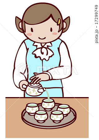 お茶汲みをする女性社員 17299749