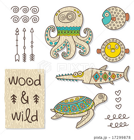 Wood animal figures. Eco friendly toys 17299878