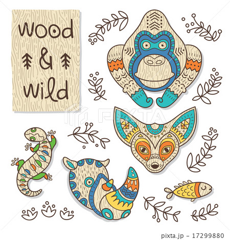 Wood animal figures. Eco friendly toys 17299880
