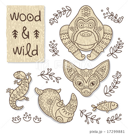 Wood animal figures. Eco friendly toys 17299881