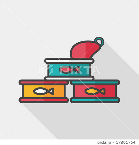 Pet cat food can flat icon with long shadow,eps10 17301754
