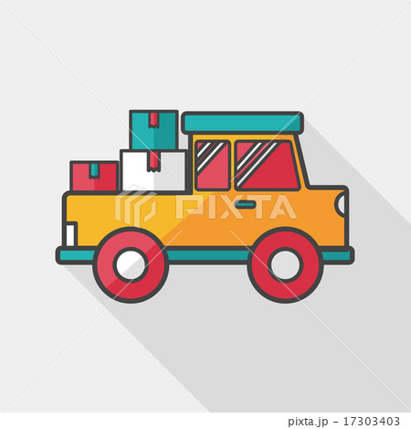 Transportation truck flat icon with long shadow,eps10 Transportation truck flat icon with long shadow,eps10 17303403