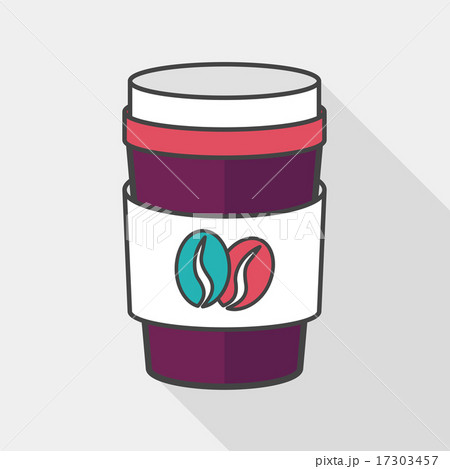 takeaway coffee flat icon with long shadow,eps10 17303457