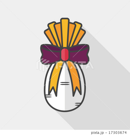 Chinese New Year gifts flat icon with long shadow,eps10 17303674