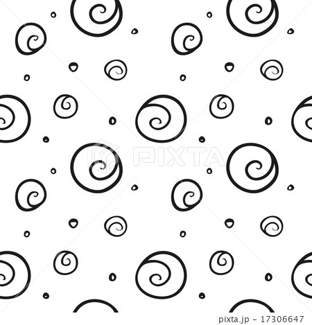 Vector trendy hand drawn black and white seamless pattern. Doodle sketchy circles background. 17306647