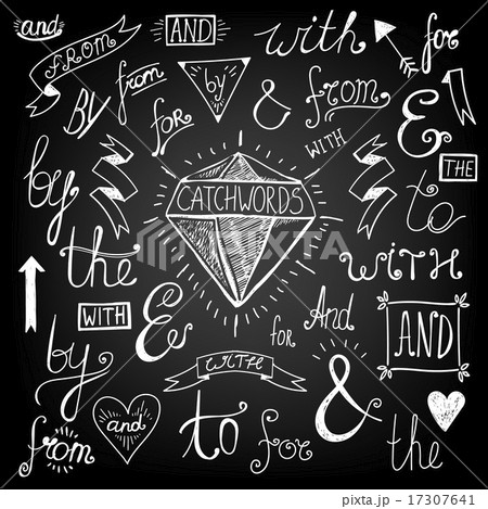 Vintage Style Hand Lettered Ampersands and Catchwords  17307641