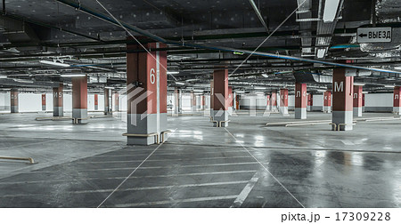 Empty underground parking background with copy space Empty underground parking background with copy space 17309228