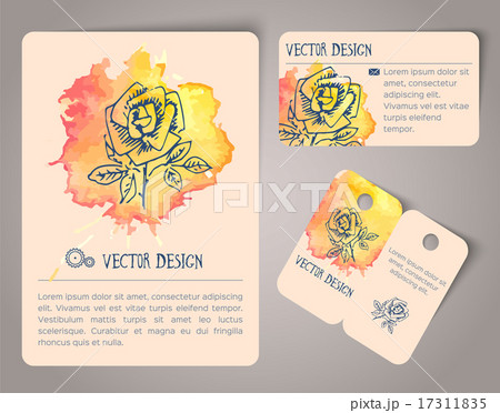 Hand drawn watercolor cards Hand drawn watercolor cards 17311835
