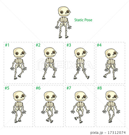 Animation Of Skeleton Walkingのイラスト素材