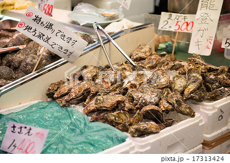 市場の生牡蠣 17313424