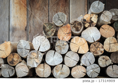 Stacked Logs Texture, Natural Background 17314909
