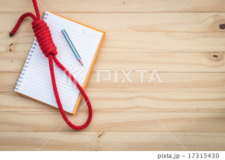 Rope with knotted and paper note 17315430