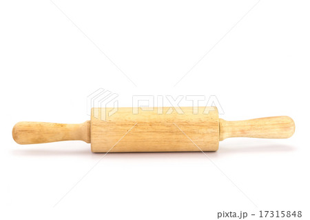 Wooden rolling pin on white background 17315848