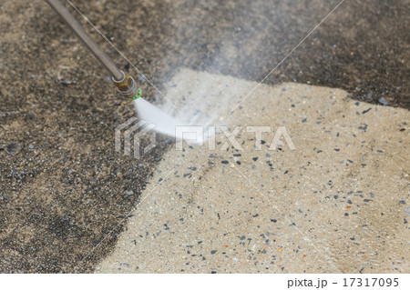 Outdoor floor cleaning with high pressure water jet Outdoor floor cleaning with high pressure water jet 17317095
