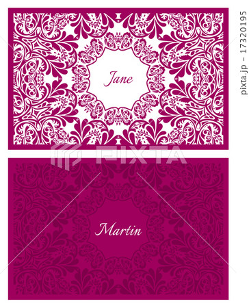Festive wedding name card with floral ornament 17320195